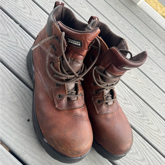 Rockport Works Safety Toe Work Boots Brown Leather Mens Size 15 ASTM main image 5
